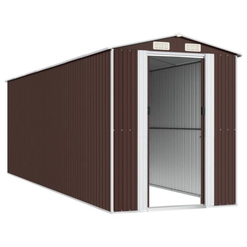 Garden Shed Dark Brown 192x606x223cm Galvanised Steel - Image 4