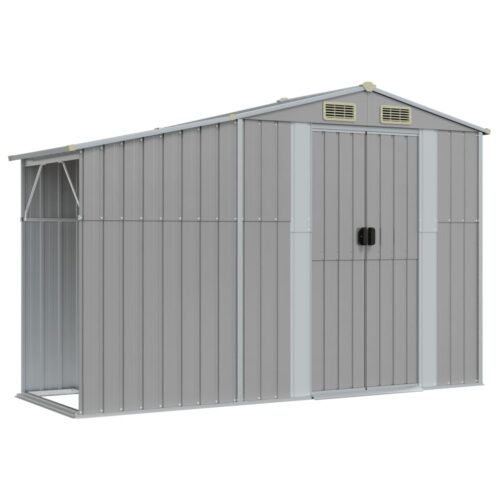 Garden Shed Grey 277x93x179cm Galvanised Steel