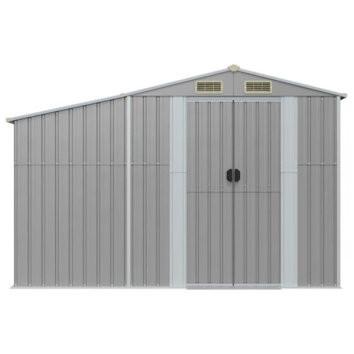 Garden Shed Grey 277x93x179cm Galvanised Steel - Image 3