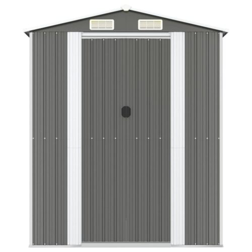 Garden Shed Light Grey 192x606x223cm Galvanised Steel - Image 3