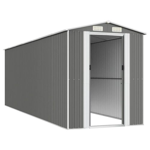 Garden Shed Light Grey 192x606x223cm Galvanised Steel - Image 4