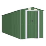Garden Shed Green 192x606x223cm Galvanised Steel