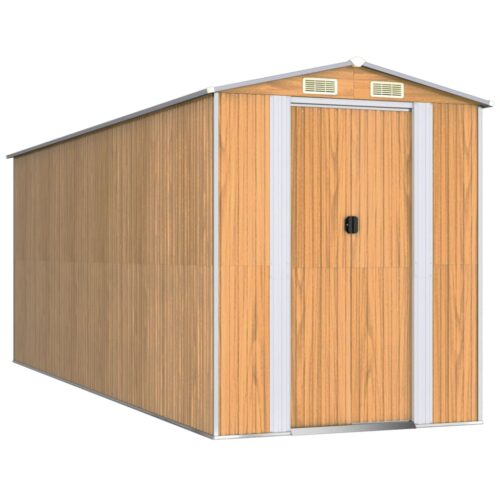 Garden Shed Light Brown 192x523x223cm Galvanised Steel