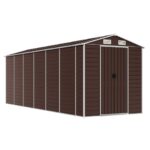 Garden Shed Brown 191x555x198cm Galvanised Steel