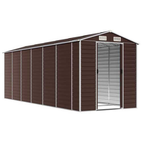 Garden Shed Brown 191x555x198cm Galvanised Steel - Image 3