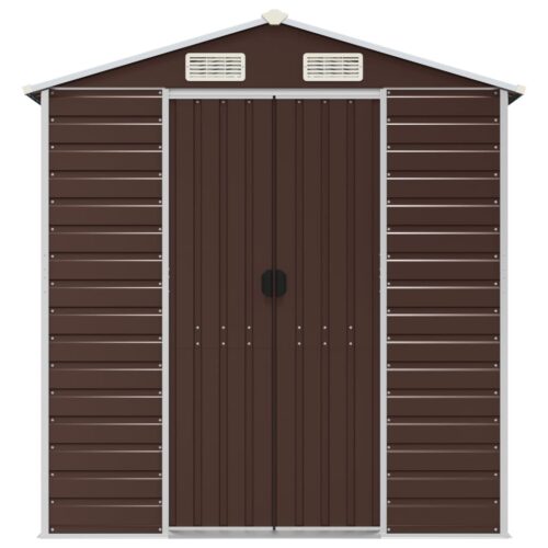 Garden Shed Brown 191x555x198cm Galvanised Steel - Image 4