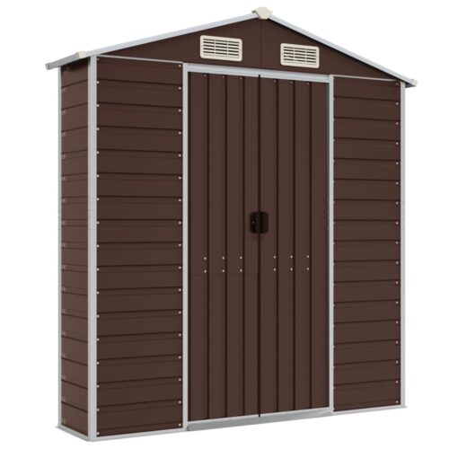 Garden Shed Brown 191x555x198cm Galvanised Steel - Image 8