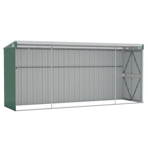 Wall-mounted Garden Shed Green 118x382x178cm Galvanised Steel - Image 6