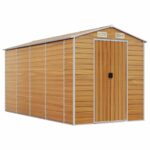Garden Shed Light Brown 191x385x198cm Galvanised Steel