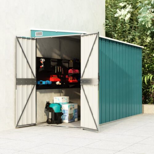 Wall-mounted Garden Shed Green 118x288x178cm Galvanised Steel - Image 2