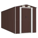 Garden Shed Dark Brown 192x523x223cm Galvanised Steel