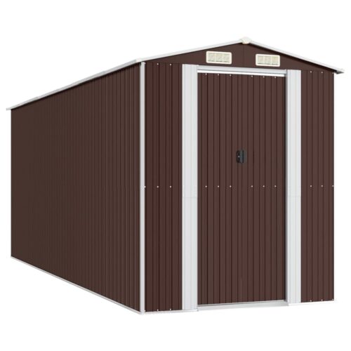 Garden Shed Dark Brown 192x523x223cm Galvanised Steel