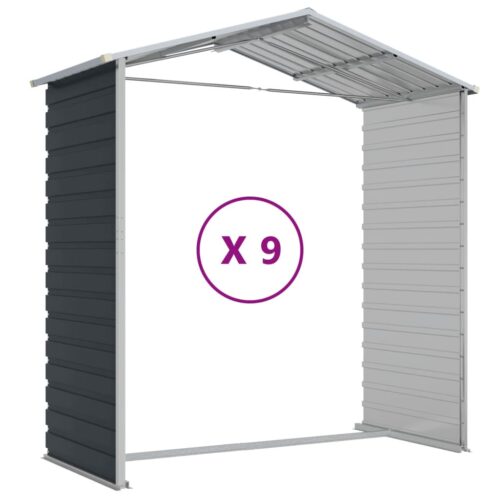 Garden Shed Anthracite 191x810x198cm Galvanised Steel - Image 9