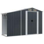 Garden Shed Anthracite 277x93x179cm Galvanised Steel