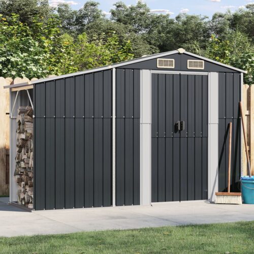 Garden Shed Anthracite 277x93x179cm Galvanised Steel - Image 2