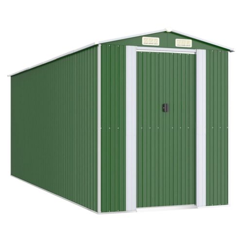 Garden Shed Green 192x523x223cm Galvanised Steel