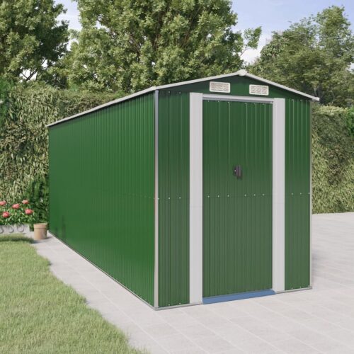 Garden Shed Green 192x523x223cm Galvanised Steel - Image 2