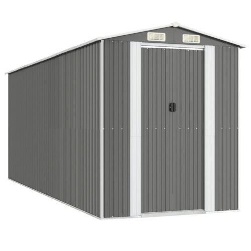 Garden Shed Light Grey 192x523x223cm Galvanised Steel