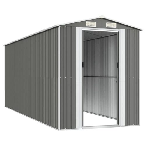 Garden Shed Light Grey 192x523x223cm Galvanised Steel - Image 4