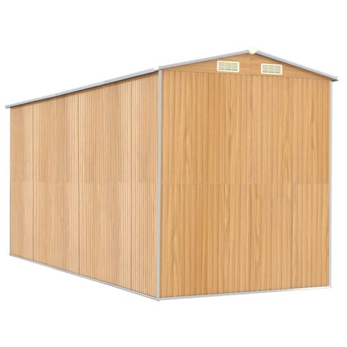 Garden Shed Light Brown 192x440x223cm Galvanised Steel - Image 6