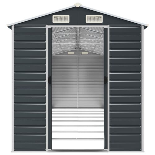 Garden Shed Anthracite 191x725x198cm Galvanised Steel - Image 5