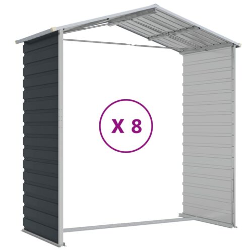 Garden Shed Anthracite 191x725x198cm Galvanised Steel - Image 9