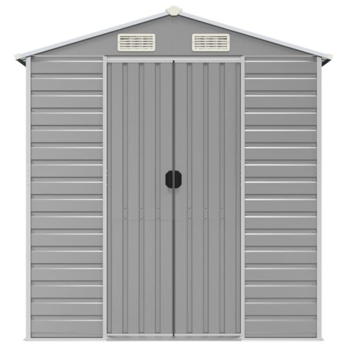 Garden Shed Light Grey 191x470x198cm Galvanised Steel - Image 4