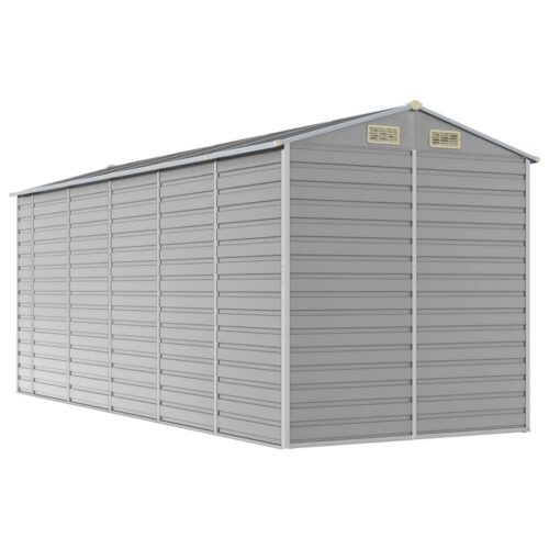 Garden Shed Light Grey 191x470x198cm Galvanised Steel - Image 7