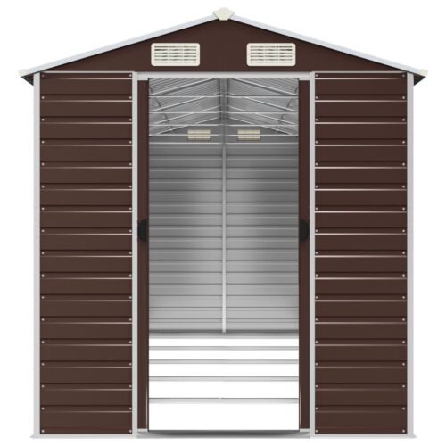 Garden Shed Brown 191x470x198cm Galvanised Steel - Image 5