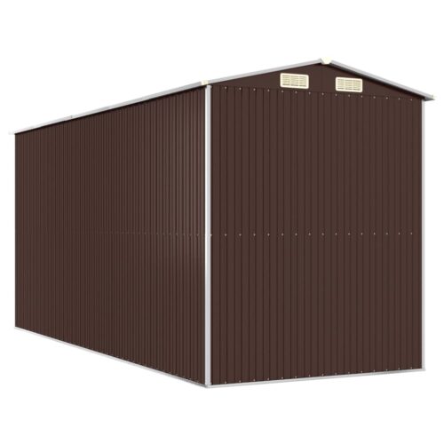 Garden Shed Dark Brown 192x440x223cm Galvanised Steel - Image 6