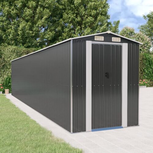 Garden Shed Anthracite 192x938x223cm Galvanised Steel - Image 2