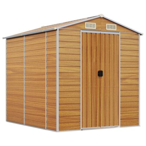 Garden Shed Light Brown 191x215x198cm Galvanised Steel