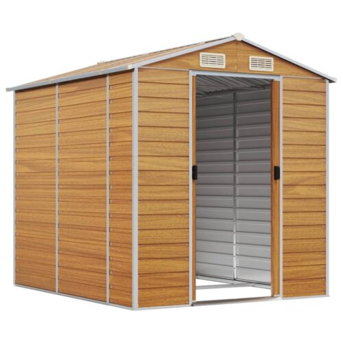 Garden Shed Light Brown 191x215x198cm Galvanised Steel - Image 3