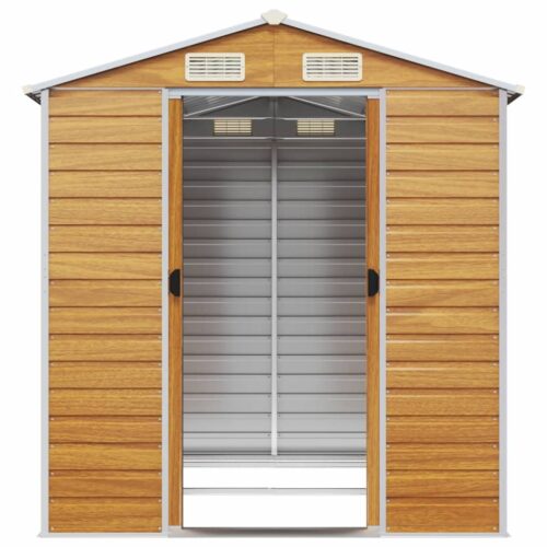 Garden Shed Light Brown 191x215x198cm Galvanised Steel - Image 5