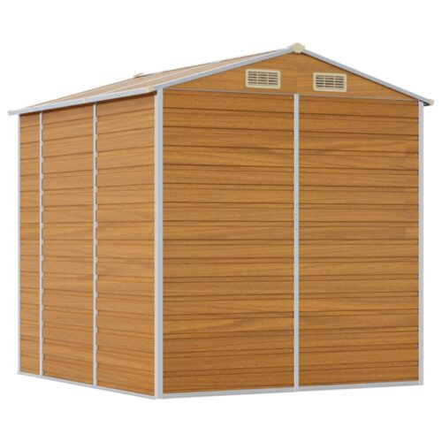 Garden Shed Light Brown 191x215x198cm Galvanised Steel - Image 7
