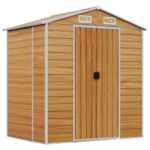 Garden Shed Light Brown 191x130x198cm Galvanised Steel