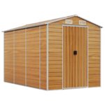 Garden Shed Light Brown 191x300x198cm Galvanised Steel