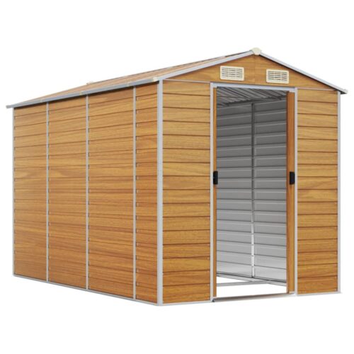 Garden Shed Light Brown 191x300x198cm Galvanised Steel - Image 3