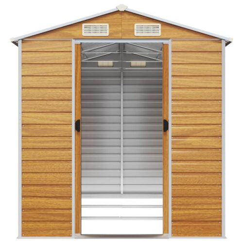 Garden Shed Light Brown 191x300x198cm Galvanised Steel - Image 5