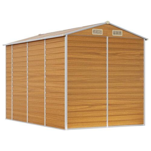 Garden Shed Light Brown 191x300x198cm Galvanised Steel - Image 7