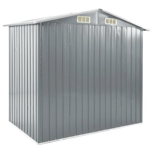 Garden Shed with Rack Grey 205x130x183cm Iron - Image 5