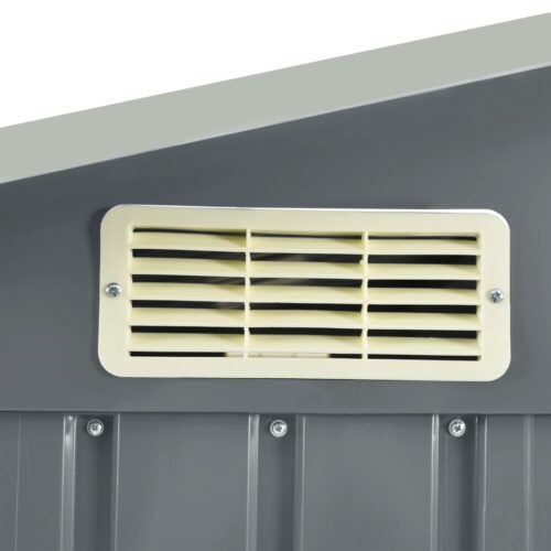Garden Shed with Rack Grey 205x130x183cm Iron - Image 6