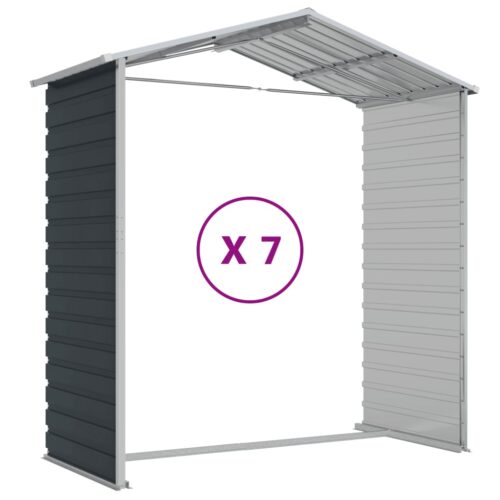 Garden Shed Anthracite 191x640x198cm Galvanised Steel - Image 9
