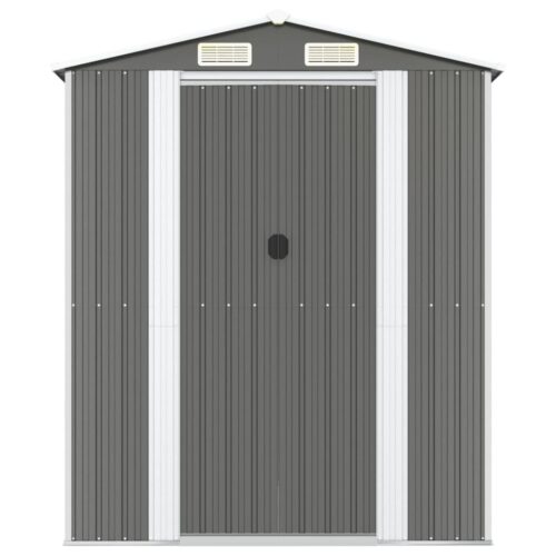 Garden Shed Light Grey 192x440x223cm Galvanised Steel - Image 3