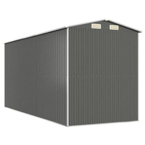 Garden Shed Light Grey 192x440x223cm Galvanised Steel - Image 6