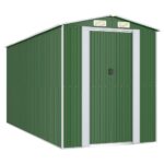 Garden Shed Green 192x440x223cm Galvanised Steel