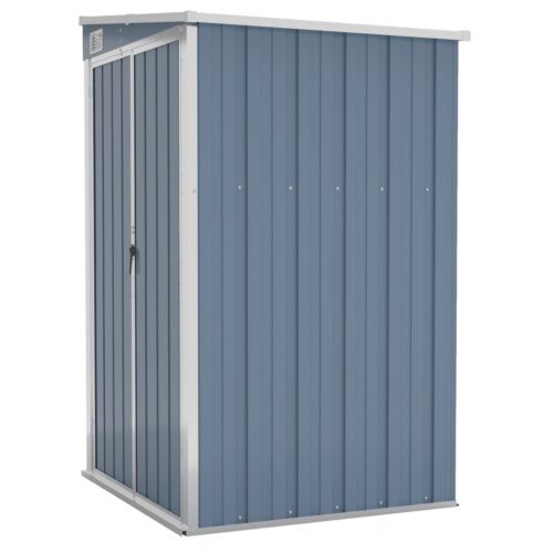 Wall-mounted Garden Shed Grey 118x100x178cm Galvanised Steel