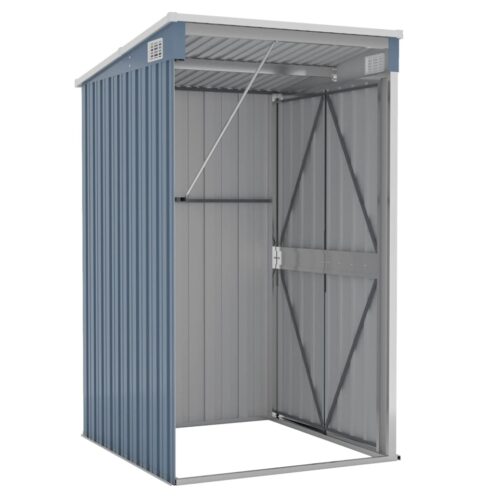 Wall-mounted Garden Shed Grey 118x100x178cm Galvanised Steel - Image 6