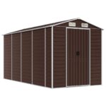 Garden Shed Brown 191x385x198cm Galvanised Steel