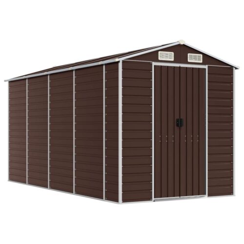Garden Shed Brown 191x385x198cm Galvanised Steel